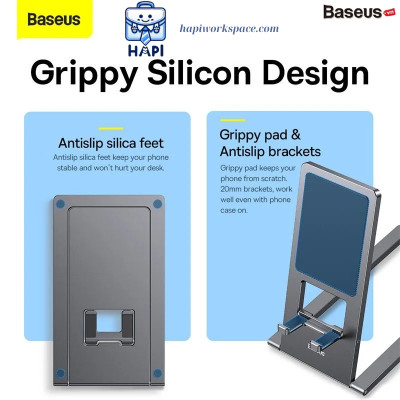 Đế tản nhiệt kim loại hàng chính hãng Baseus BS-LVN023-2P-GY nhỏ gọn nhất, chất liệu cao cấp