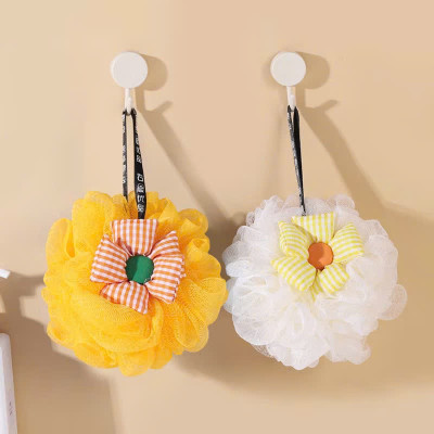 Set 2 Bông Tắm Hình Hoa Sọc Caro Tạo Bọt Chất Liệu Lưới Tròn Mềm Mại - Giao màu ngẫu nhiên