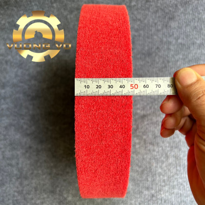 Bánh nỉ đỏ đánh bóng-nỉ đỏ đánh bóng inox kích thước 200x50x16mm #240 (Gía đã bao gồm VAT)