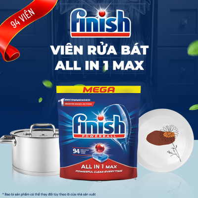 [HCM] Viên rửa chén bát Finish All In One Max 80 viên