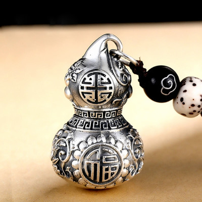 Dây chuyền phong thủy bằng Tittan mặt hình hồ lô Tài Lộc - HL01