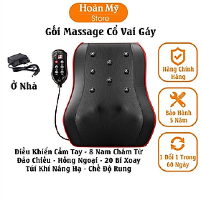Gối Massage Cổ Vai Gáy Hồng Ngoại Đa Năng  20 Bi Cao Cấp, Bảo Hành 12 Tháng