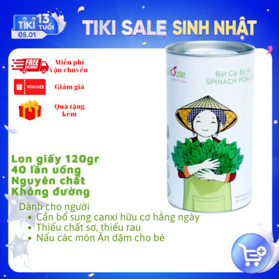 Bột cải bó xôi hữu cơ nguyên chất sấy lạnh Dalahouse - Mẫu mới 2022 Hộp 120gr tiết kiệm - Nguồn Vitamin K,A,C, sắt, magie & Mangan cao giúp xương chắc khỏe, hỗ trợ tiêu hóa và hỗ trợ thị lực _ ThuDươngShop Chờ duyệt tự động