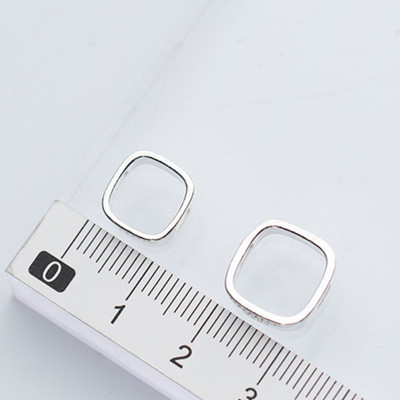 Combo 2 cái charm bạc viền vuông bo cạnh để lồng hạt vào giữa - Ngọc Quý Gemstones