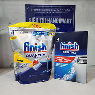 Combo 40 Viên rửa bát Finish Quantum + Muối Finish 1,2kg