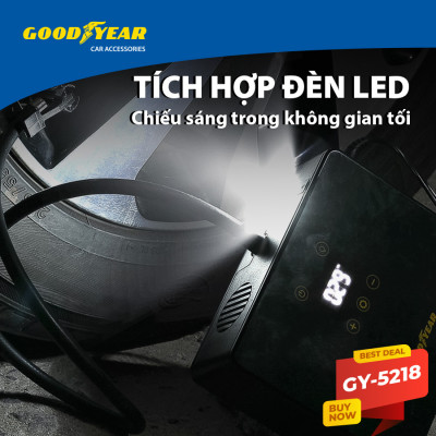 Máy Bơm Lốp Ô Tô Điện Tử Cảm Ứng Thông Minh Đa Năng GOODYEAR GY-5218 - Nhập Khẩu Chính Hãng