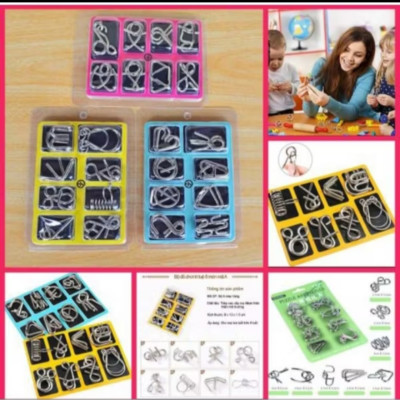 BỘ 3 HỘP 24 CÁI MÓC KHÓA CHÒ CHƠI TRÍ TUỆ GIẢI ĐỐ TRÍ THÔNG MINH CHO CÁC BÉ SÁNG TẠO HÀNG CHUẨN