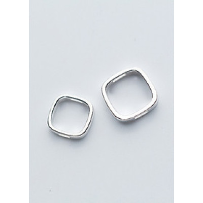 Combo 2 cái charm bạc viền vuông bo cạnh để lồng hạt vào giữa - Ngọc Quý Gemstones