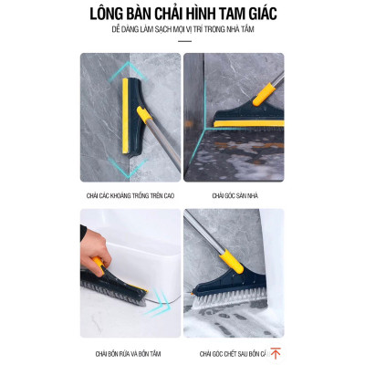 Combo Dọn Nhà 4 Món : Chổi Chà Cọ Nhà Vệ Sinh + Chổi Quét Trần Nhà + Bàn Chải Khe Hở Góc Cạnh + Khăn Lau Xe Ô Tô Cao Cấp