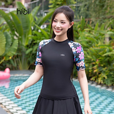 Áo bơi nữ Hibi Sports SS007 - Kiểu tay ngắn, kèm mút