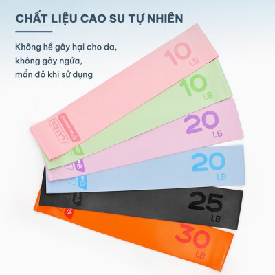 SET 4 dây thun tập gym, dây kháng lực miniband GoodFit GF915MB