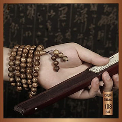Combo 2 Vòng tràng 108 hạt gỗ đàn hương phong thủy niệm phật, kiêm vòng thời trang sang trọng đẳng cấp