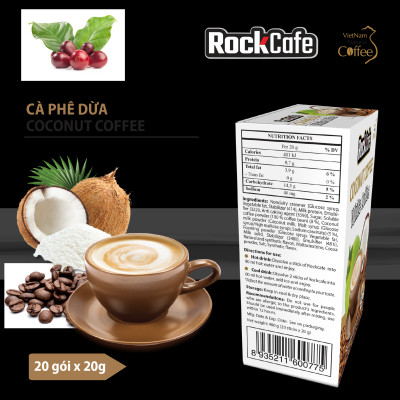 Cà phê dừa ROCKCAFE (Hộp 20 gói)