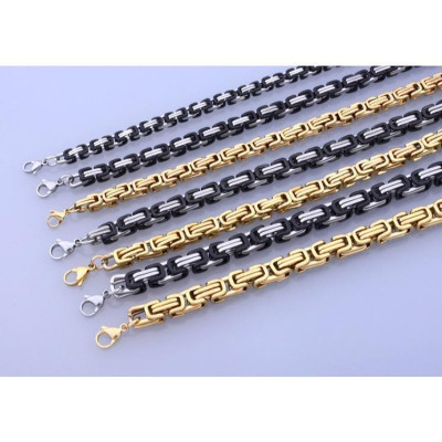 Vòng tay nam - Lắc tay nam titan cao cấp đẹp sang trọng inox ziczac vuông trangsucpt cỡ 9mm PTLTNA79