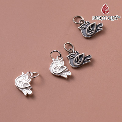 Charm bạc chim bồ câu treo - Ngọc Quý Gemstones