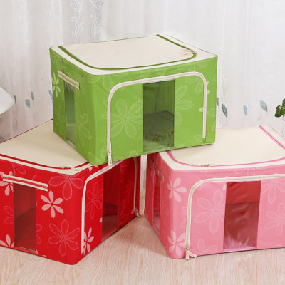 Bộ 2 Túi Đựng Chăn Màn - Túi Quần Áo Khung Sắt Gấp Gọn 2 Chiếc Cao Cấp (Giao màu ngẫu nhiên)