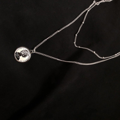 Dây chuyền 2 tầng dáng dài đồng xu cổ