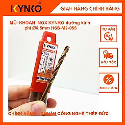MŨI KHOAN INOX KYNKO đường kính phi Ø 5.5mm M2- 055 (VỈ 10 CHIẾC)