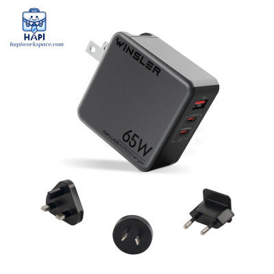 Hàng chính hãng Winsler GaN WS-65W2C1A - Củ sạc nhanh 65W cho 