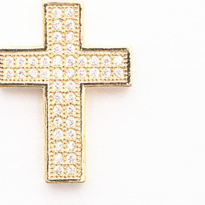 Combo 3 cái charm hợp kim đính đá thánh giá xỏ ngang - Ngọc Quý Gemstones