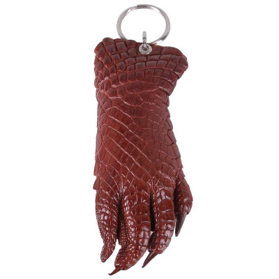 Móc khóa da cá sấu nguyên con màu đen, nâu đất, nâu đỏ, vàng bò HT8271-72-73-74