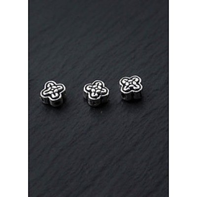 Combo 3 cái charm bạc họa tiết hoa xỏ ngang - Ngọc Quý Gemstones