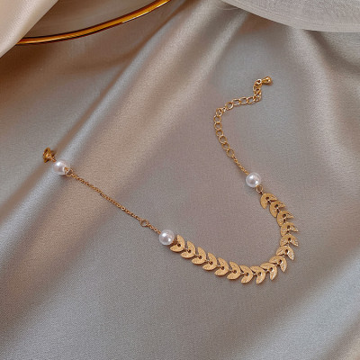 Combo lắc tay chiếc lá, Phong cách Hàn Quốc, hợp kim mạ vàng 18K, Khóa càng cua tiện dụng, thiết kế đơn giản, kèm hộp đựng Hoa Hồng, mẫu CrownX.436B.1