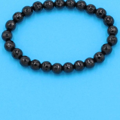 Chuỗi đeo tay - thạch anh đen cắt giác 6 ly - hợp mệnh Thủy, mệnh Mộc