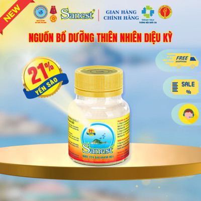  NEW [ Combo 5 lọ] Nước Yến sào Khánh Hòa Sanest 21% - Dành cho Người Cao Tuổi - Có đường