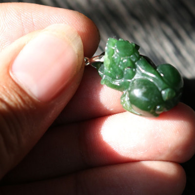 Mặt Tỳ Hưu Đá Ngọc Bích Ngọc Quý Gemstones MD4 (Nhỏ)