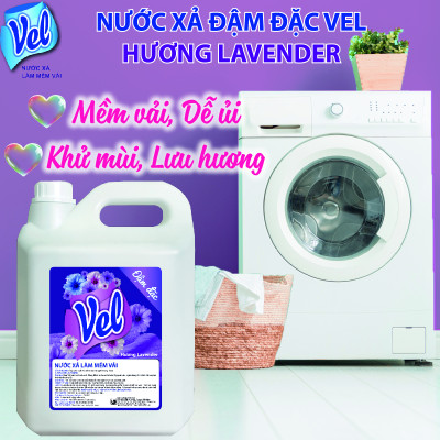 Combo Can Nước xả vải VEL ĐẬM ĐẶC Khử mùi, Lưu hương lâu sau sấy 5 LÍT Tiết Kiệm
