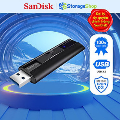 USB 3.2 SanDisk Extreme Pro CZ880, USB 3.2 Gen 1 Solid State Flash Drive 128 128GB- Hàng Chính Hãng