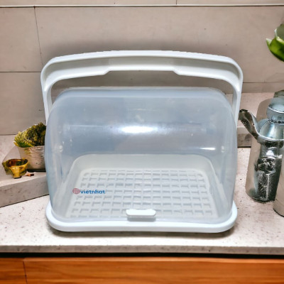 Giỏ Khay đựng đồ có nắp chống côn trùng- Khay úp ly có nắp đậy quai xách gọn gàng tiện lợi