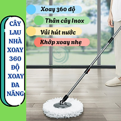 Cây Lau Nhà Xoay 360 Độ Đa Năng- Cây Lau Nhà Tự Vắt Tiện Lợi- Cây Lau Nhà Đầu Tròn- Cây Lau Nhà Gắn Khớp Xoay Siêu Linh Hoạt- Cây Lau Nhà Xoay Tay Đẩy Cao Cấp- Cây Lau Nhà Gắn Bông Lau Siêu Mịn - Cây Lau Nhà Đa Hướng