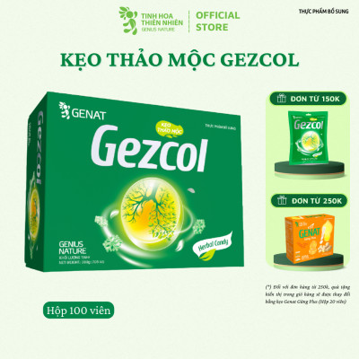 Kẹo thảo mộc Gezcol (hộp 100 viên) - Genat