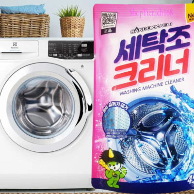 Gói bột tẩy vệ sinh lồng máy giặt Sandokkaebi 450g Hàn Quốc - Nhập khẩu chính hãng