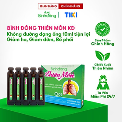 Bình Đông Thiên Môn Không đường ống 10ml - Giảm ho, Giảm đờm, Bổ phổi dạng ống tiện lợi