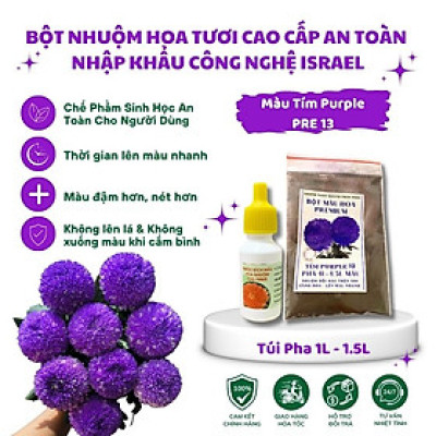 Túi Bột Nhuộm Màu Hoa Tươi Nhập Khẩu Công nghệ Israel (1 túi pha 1L nước màu hoa) Premium Color nhuộm được trên 200 cành hoa tươi