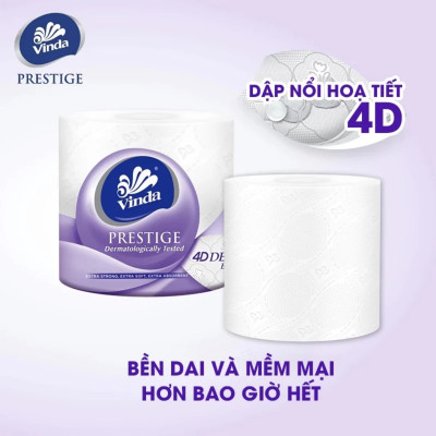 Combo 2 Lốc Giấy Vệ Sinh Cao Cấp Vinda 3 Lớp - Prestige 4D