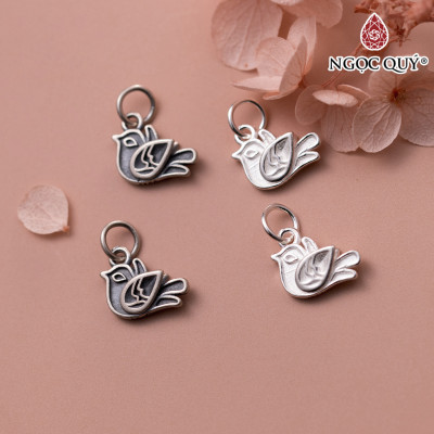 Charm bạc chim bồ câu treo - Ngọc Quý Gemstones