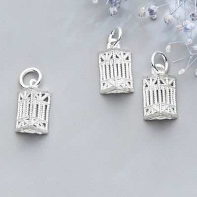 Combo 3 cái charm bạc lồng đèn 3 cạnh treo - Ngọc Quý Gemstones