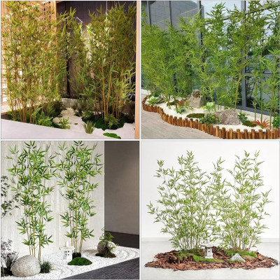 Trúc quân tử giả Set 20 cây trúc giả - Size từ 120cm đến 200cm - Cây giả, hoa lụa trang trí nhà cửa