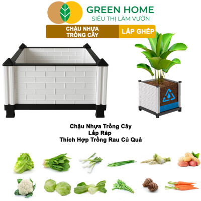 Chậu Trồng Cây Greenhome, Nhựa Nguyên Sinh Lắp Ghép, Nhiều Kích Thước, Trồng Hoa Hồng, Rau, Củ, Quả, Độ Bền 5 Năm