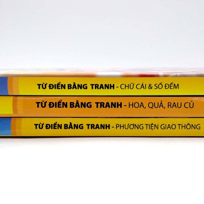 Bộ Sách Từ Điển Bằng Tranh: Hoa, Quả, Rau Củ - Chữ Cái Và Số Đếm - Phương Tiện Giao Thông (Bộ 3 Cuốn)