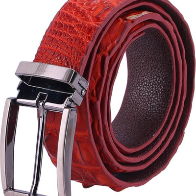 Thắt Lưng Nam Da Cá Sấu Gai Đuôi Đầu Kim Huy Hoàng HT4735 - Nâu Đỏ