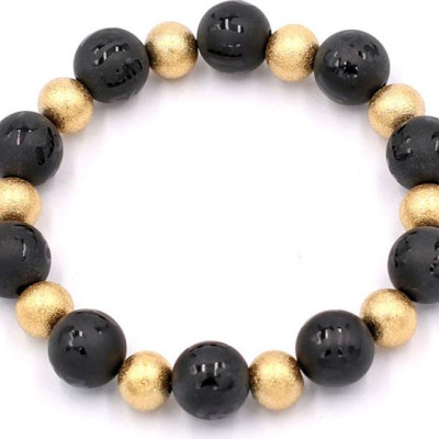 Chuỗi đeo tay phong thủy - thạch anh đen khắc Phật chú 10 ly VTAEPMHVT1 - hợp mệnh Thủy, mệnh Mộc