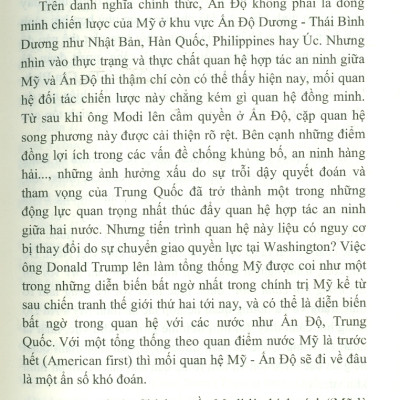 Hợp Tác An Ninh Của Mỹ Với Ấn Độ Trong Bối Cảnh Mới (Sách chuyên khảo)