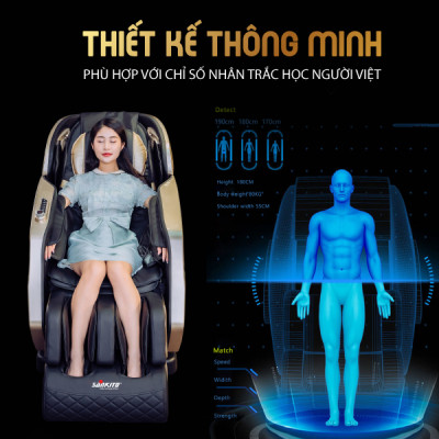 [ Sankito S-70 ] Ghế massage cao cấp toàn thân S70, LS-599 sở hữu con lăn 5D thế hệ mới nhất. Cho cảm giác massage chuyên sâu 90% toàn cơ thể, điều khiển bằng giọng nói Tiếng Việt.