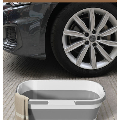 Xô Đựng Nước Gấp Gọn Đa Năng Có Bánh Xe Chậu Gấp Gọn Tiện Lợi Giặt Cây Lau Nhà Chùi Kính Dung Tích 12L