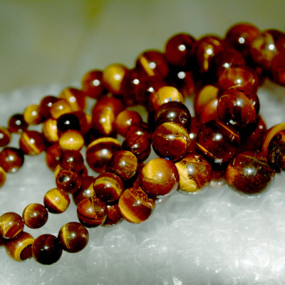 Vòng tay chuỗi đá mắt hổ nâu vàng-Nhiều cỡ ly